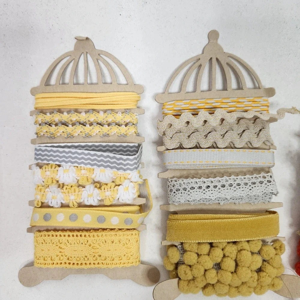 Ribbon Trim Lot Multicolor Lace Pom Pom Ric Rac Assorted Craft Cards Scrapbook